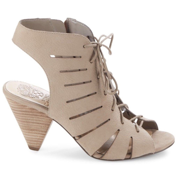 Vince Camuto Estie 9 Heels Taupe Beige Open Toe - Picture 6 of 8